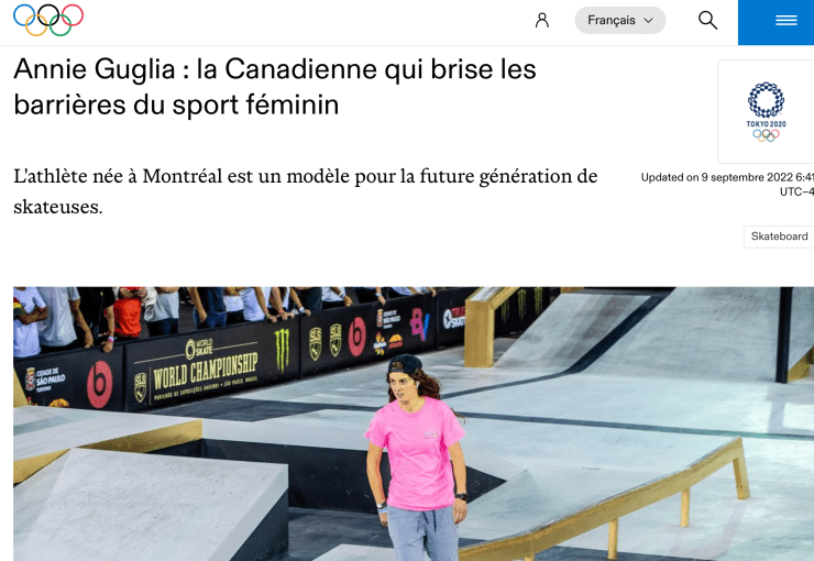 annie guglia olympics tokyo 2020 entrevue interview 2021 2022