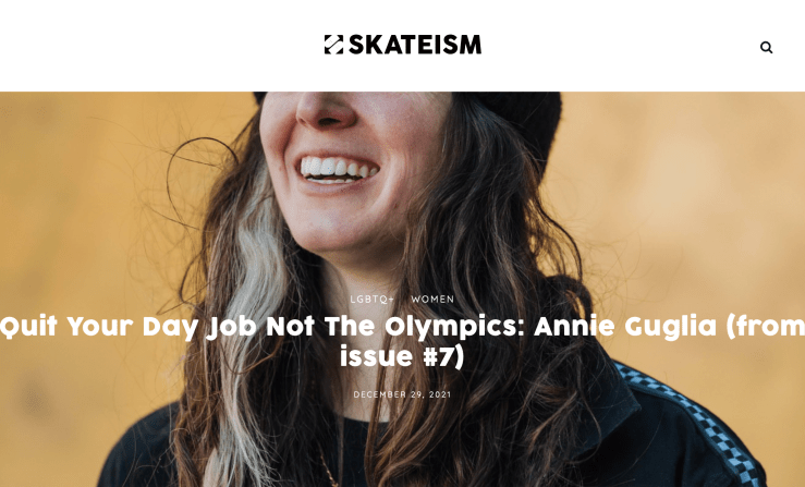 entrevue skateism annie guglia issue 7 olympics quit your day job
